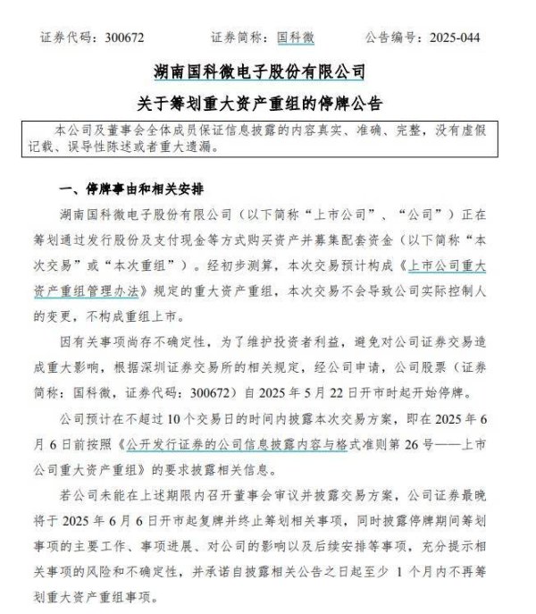 配资知识平台网 筹划重大资产重组，停牌前股价“提前”大涨，国科微回应